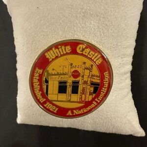 White Castle Collectible Pin with Red and Gold Design